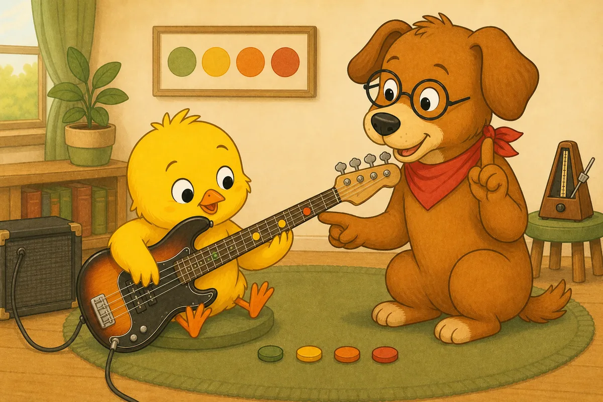 Pio and Dock-sensei locating bass root notes on the fretboard